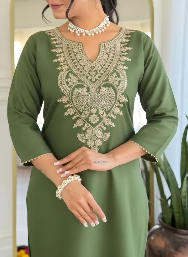 Olive_Green_Embroidered_Suit_Set_for_Women