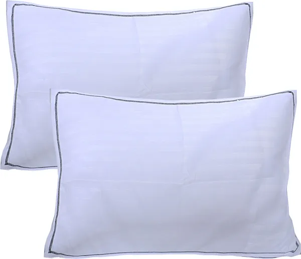 Pisagnj_Cotton_King_Flat_200_Tc_Striped_1_Bedsheet_With_2_Pillow_Covers_(White)