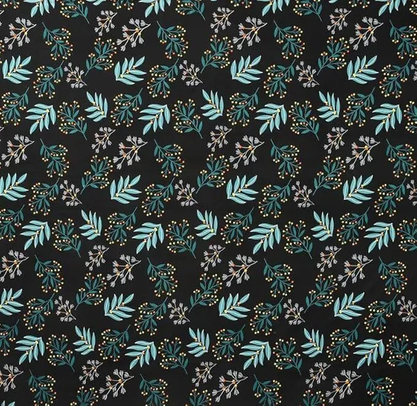 Ardm_Cotton_Double_Fitted_(Elastic)_220_Tc_Floral_1_Bedsheet_With_2_Pillow_Covers_(Black)