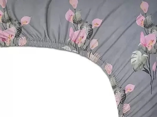 Loveguru_Microfiber_Double_Fitted_(Elastic)_240_Tc_Floral_1_Bedsheet_With_2_Pillow_Covers_(Grey)