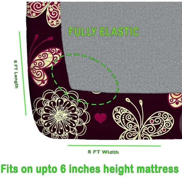 Softloom_Polycotton_Double_Fitted_(Elastic)_180_Tc_Printed_1_Bedsheet_With_2_Pillow_Covers_(Multicolor)
