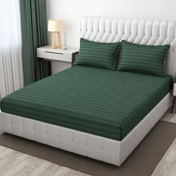 Vishal_International_Cotton,_Microfiber_King_Flat_220_Tc_Printed_1_Bedsheet_With_2_Pillow_Covers_(Olive_Green)