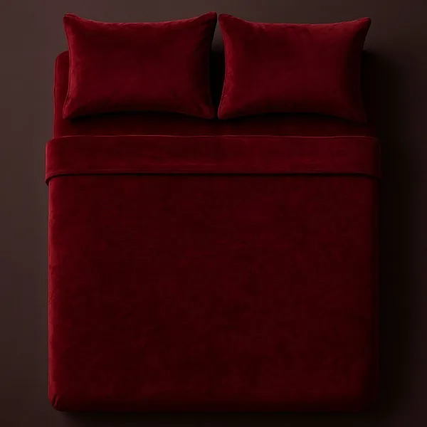 Kansal_Handloom_Velvet_King_Fitted_(Elastic)_380_Tc_Solid_1_Bedsheet_With_2_Pillow_Covers_(Red)