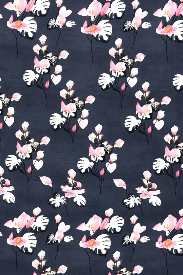 Kansal_Handloom_Cotton_Double_Fitted_(Elastic)_280_Tc_Floral_1_Summer_Bedsheet_With_2_Pillow_Covers_(Grey)