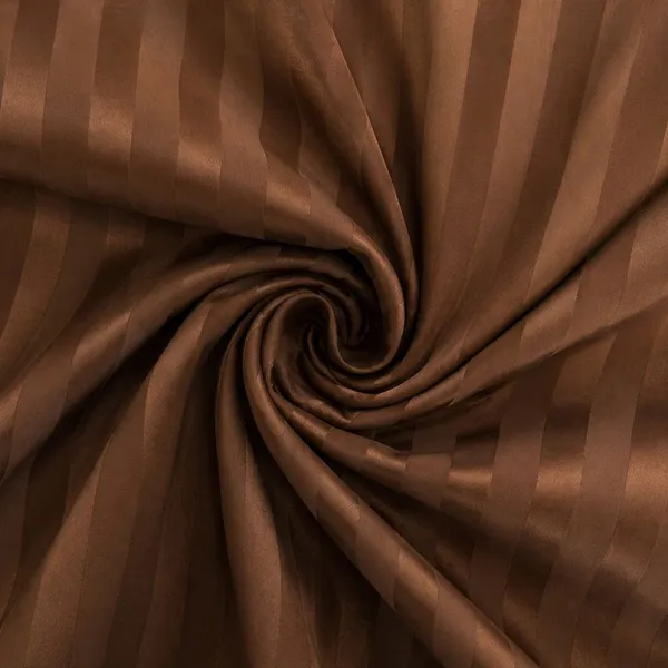 Kansal_Handloom_Satin_Queen_Flat_280_Tc_Striped_1_Summer_Bedsheet_With_2_Pillow_Covers_(Coffee)