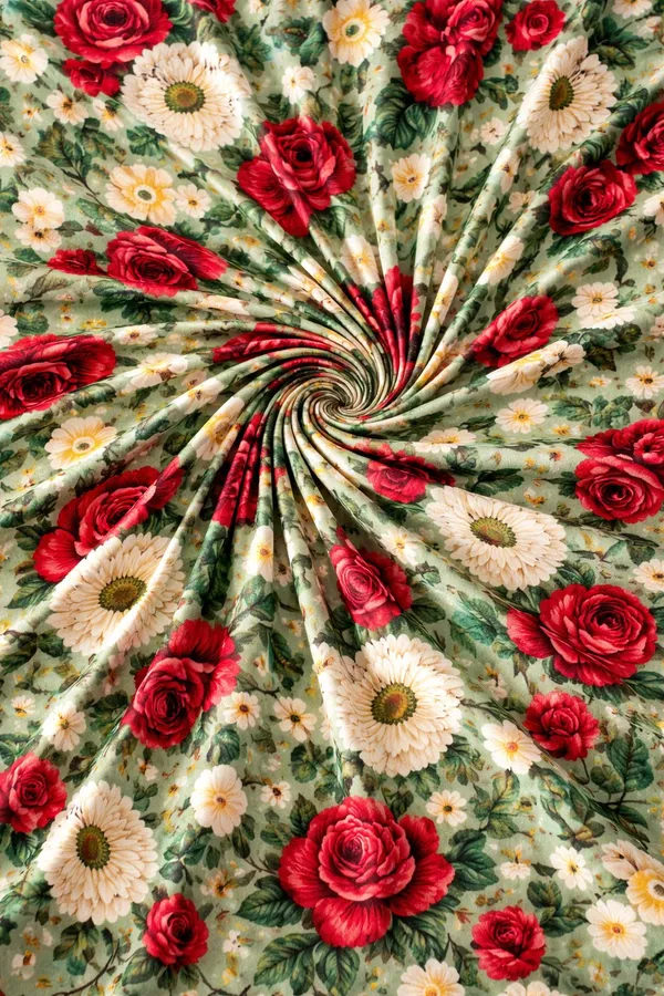 Kansal_Handloom_Cotton_King_Flat_400_Tc_Floral_1_Summer_Bedsheet_With_2_Pillow_Covers_(Green)