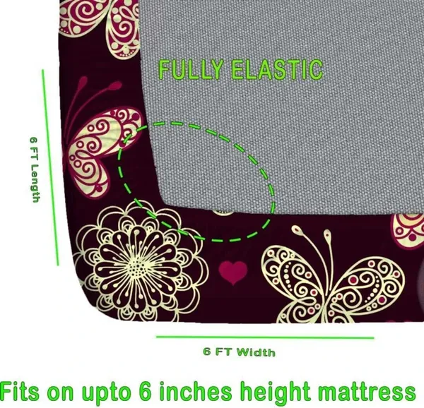 Royal_Looms_Cotton_Double_Fitted_(Elastic)_240_Tc_Floral_1_Summer_Bedsheet_With_2_Pillow_Covers_(Red)