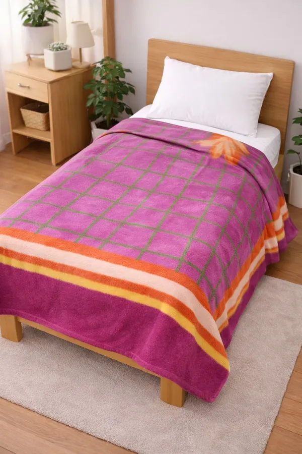 Kansal_Handloom_Printed_Single_Fleece_Blanket_For_All_Season_(Polyester,_Purple)