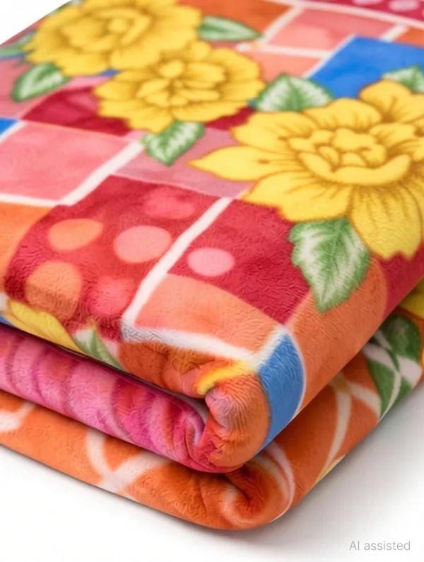 Kansal_Handloom_Floral,_Printed_Single_Fleece_Blanket_For_Ac_Room_(Polyester,_Multicolor)