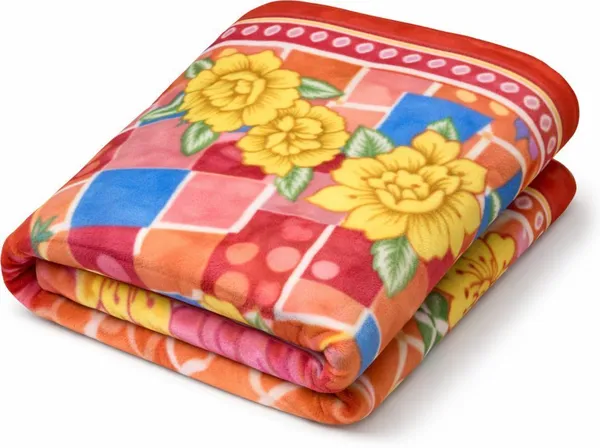 Kansal_Handloom_Floral,_Printed_Single_Fleece_Blanket_For_Ac_Room_(Polyester,_Multicolor)