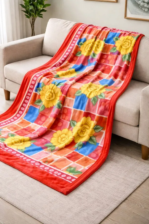 Kansal_Handloom_Floral,_Printed_Single_Fleece_Blanket_For_Ac_Room_(Polyester,_Multicolor)