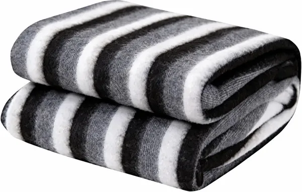 Kansal_Handloom_Striped_Single_Fleece_Blanket_For_All_Season_(Polyester,_Black,_White)