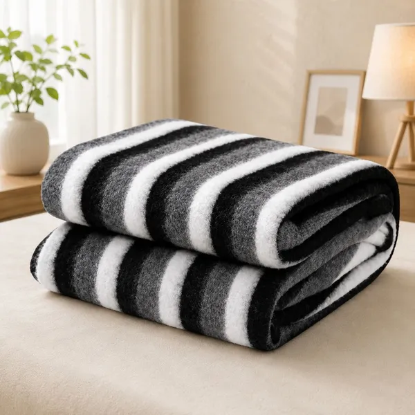 Royal_Looms_Striped_Single_Fleece_Blanket_For_All_Season_(Polyester,_Black_And_White)