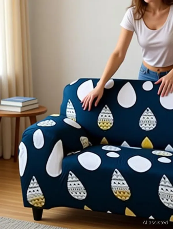 Smartfab_Polyester_3+1+1_Seater_Sofa_Geometric_Cover_(Pack_Of_1_Navy_Blue)