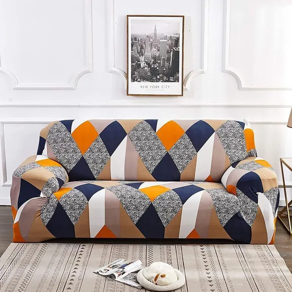 Inferna_Loom_Polyester_3+1+1_Seater_Sofa_Floral_Cover_(Pack_Of_3_Premium_Elastic_5_Seater_Sofa_Cover_3+1+1_Set_|_Washable_Orange_Check)