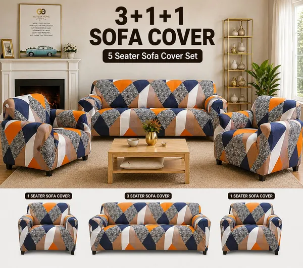 Royal_Looms_Polyester_3+1+1_Seater_Sofa_Geometric_Cover_(Pack_Of_5_Orange_Triangle)