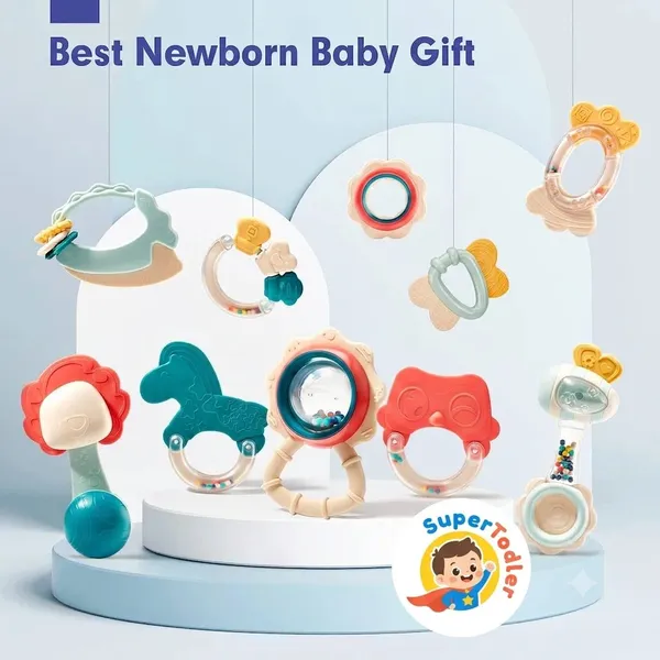 Multicolor_10-Piece_Baby_Rattles_Teethers_Sensory_Development_Set