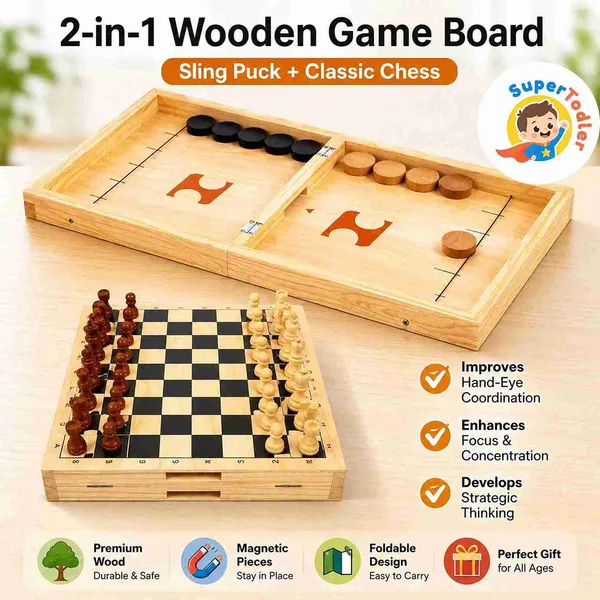 Multicolor_Wooden_Foldable_2-In-1_Sling_Puck_And_Chess_Board_Game_Set