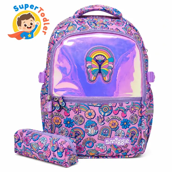 Purple_Polyester_Butterfly_Print_16In_Kids_School_Backpack