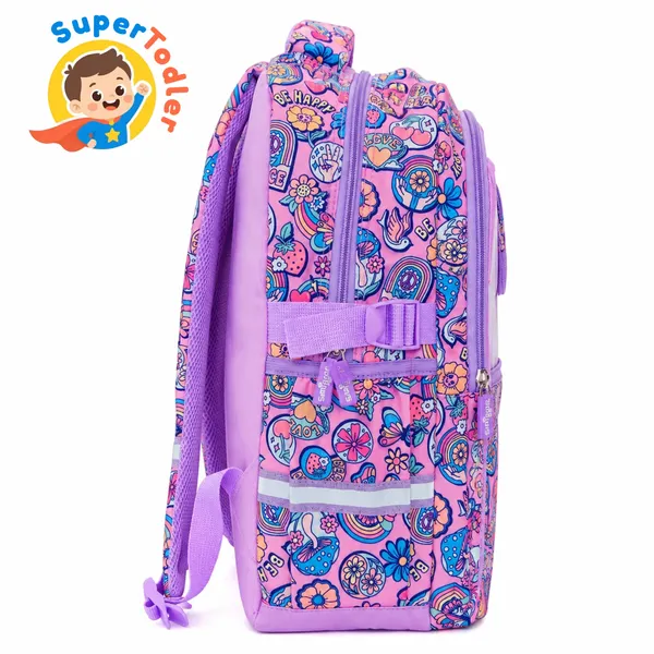 Purple_Polyester_Butterfly_Print_16In_Kids_School_Backpack