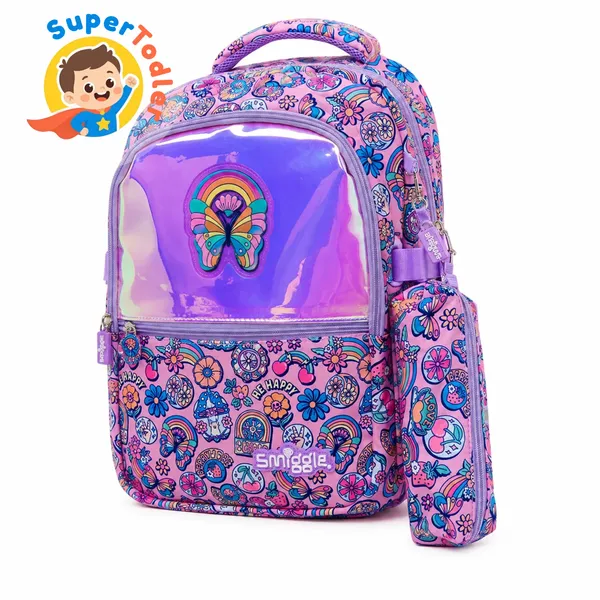Purple_Polyester_Butterfly_Print_16In_Kids_School_Backpack