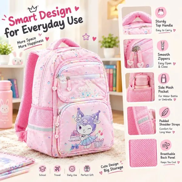 Pink_Polyester_Kawaii_Character_Kids_School_Backpack_For_Girls