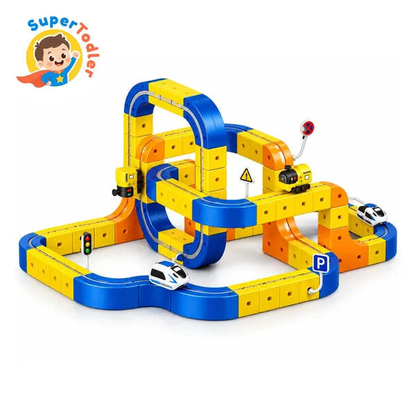 150_Piece_Magnetic_Building_Block_Track_Car_Set_For_Kids