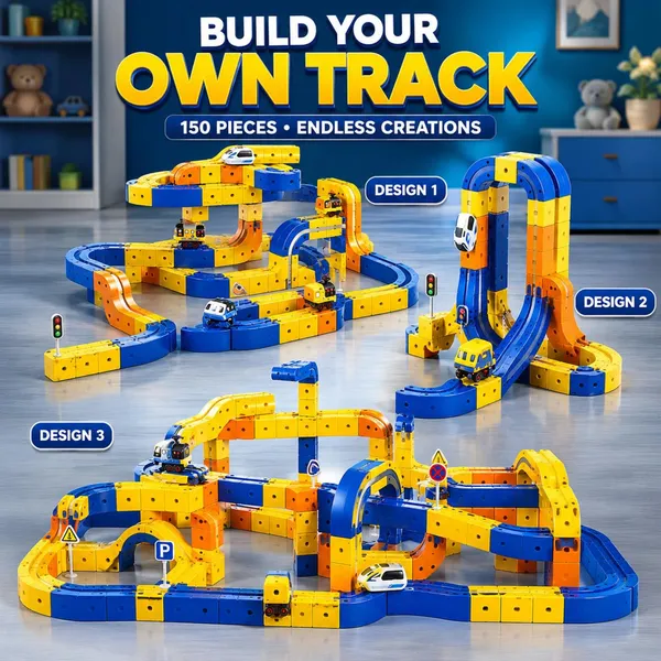 150_Piece_Magnetic_Building_Block_Track_Car_Set_For_Kids