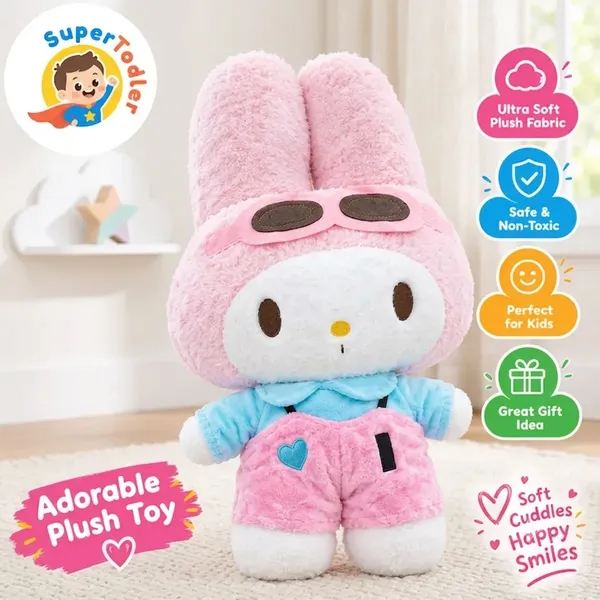 Pink_And_Blue_Plush_Bunny_Soft_Toy_With_Goggles_Colorful_Outfit_For_Kids