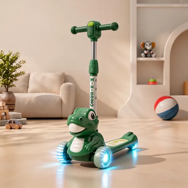Green_Plastic_Led_Wheel_3-Wheel_Scooter_For_Kids
