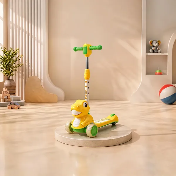 Yellow_And_Green_Plastic_Dino_3-Wheel_Scooter_With_Led_Wheels_For_Kids