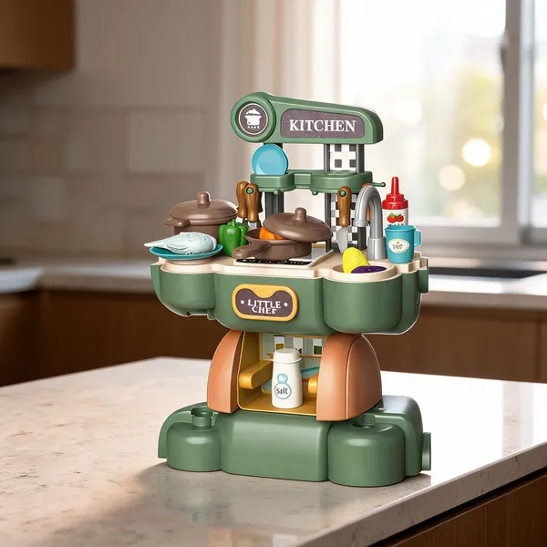 Multicolor_Green_2-In-1_Motorcycle_Pretend_Play_Kitchen_Set_For_Kids