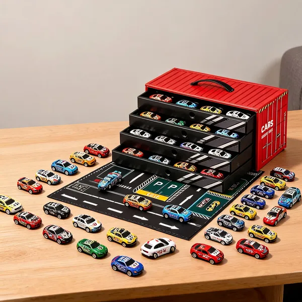 Multicolor_48-Piece_Die-Cast_Metal_Pull_Back_Racing_Cars_Set_With_Parking_Track