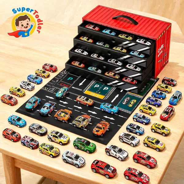 Multicolor_48-Piece_Die-Cast_Metal_Pull_Back_Racing_Cars_Set_With_Parking_Track