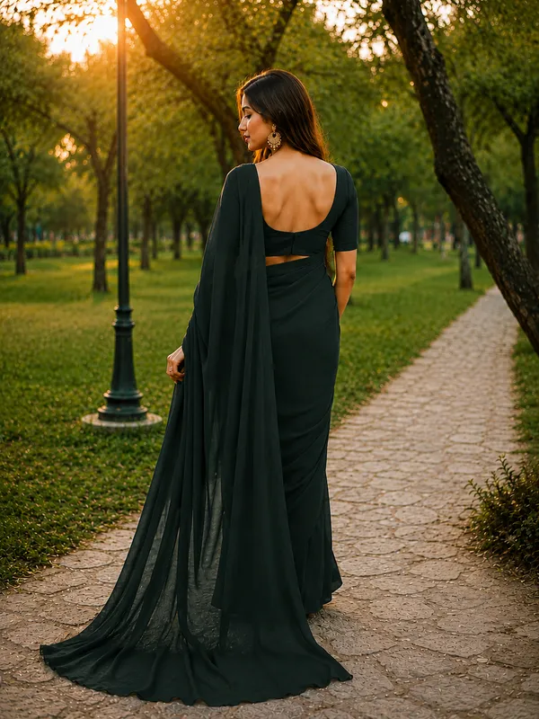 Dark_Green_Georgette_SAREE_For_WOMEN
