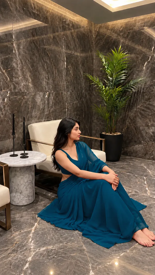Teal_Georgette_SAREE_For_WOMEN