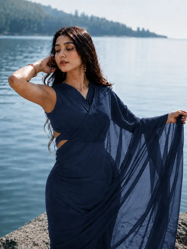 Navy_Georgette_SAREE_For_WOMEN