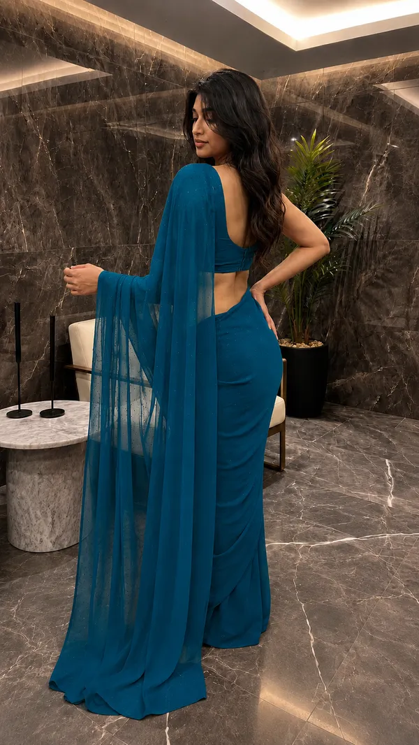 Teal_Georgette_SAREE_For_WOMEN