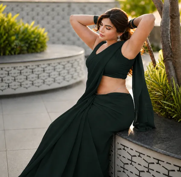 Dark_Green_Georgette_SAREE_For_WOMEN