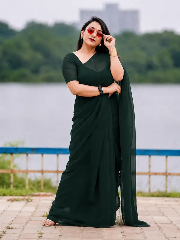 Dark_Green_Georgette_SAREE_For_WOMEN