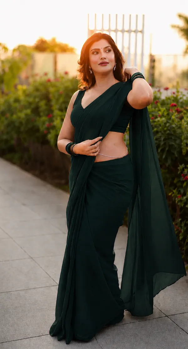 Dark_Green_Georgette_SAREE_For_WOMEN