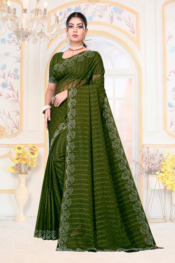 Dark_Green_Georgette_SAREE_For_WOMEN