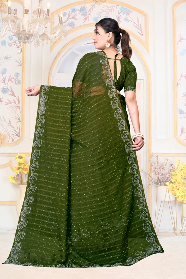 Dark_Green_Georgette_SAREE_For_WOMEN
