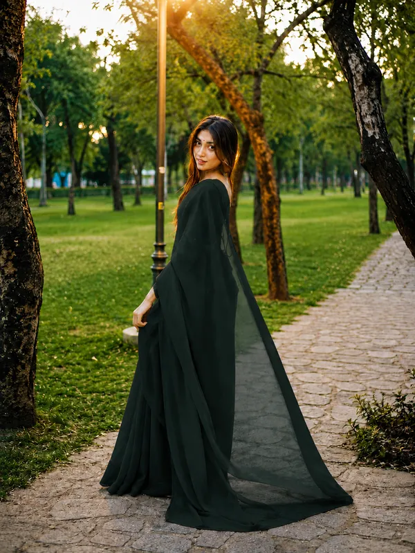 Dark_Green_Georgette_SAREE_For_WOMEN