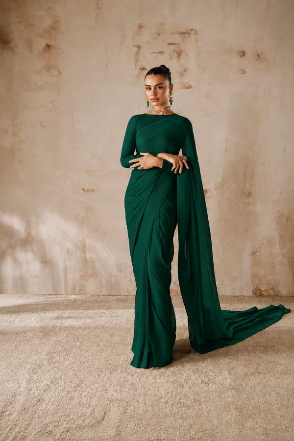 Green_Georgette_SAREE_For_WOMEN