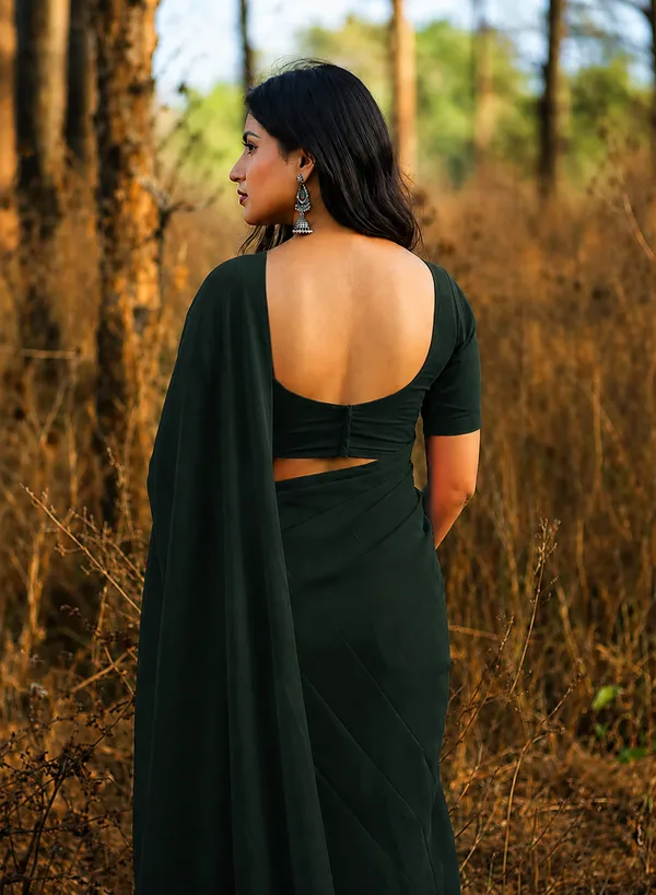 Deep_Green_Georgette_SAREE_For_WOMEN