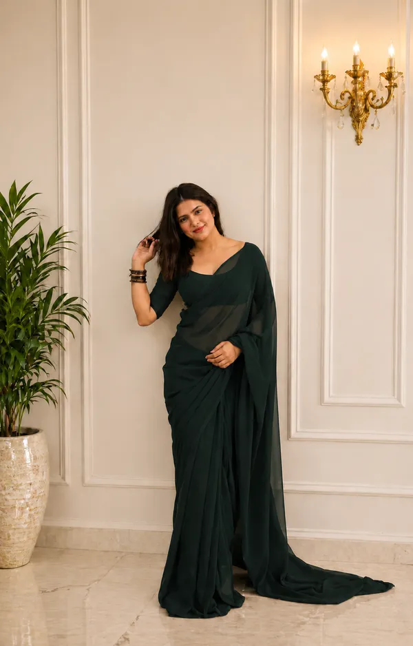 Dark_Green_Georgette_SAREE_For_WOMEN