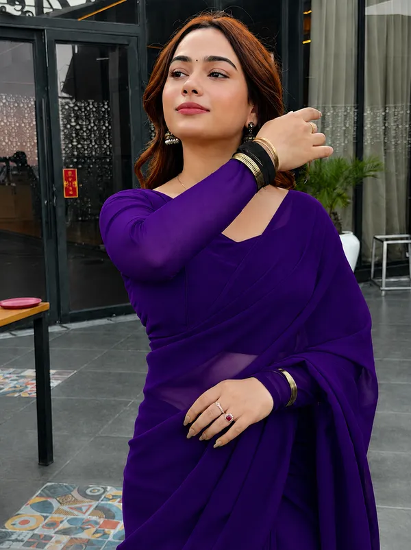 Purple_Georgette_SAREE_For_WOMEN