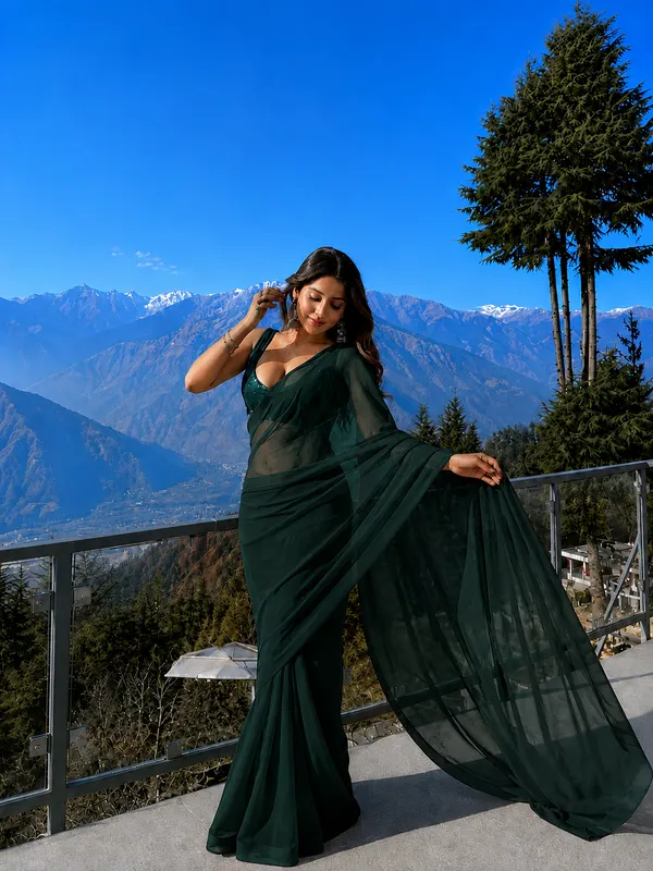 Green_Georgette_SAREE_For_WOMEN