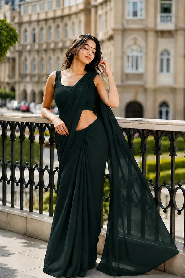 Dark_Green_Georgette_SAREE_For_WOMEN